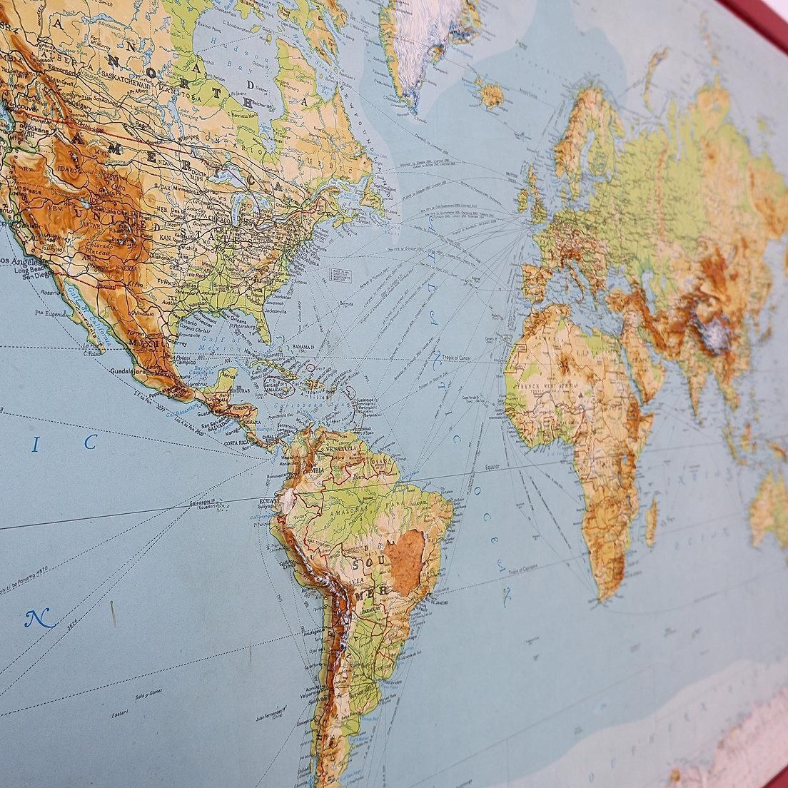 George Philip's Large Relief Map Of The World 150x110cm photo buy
