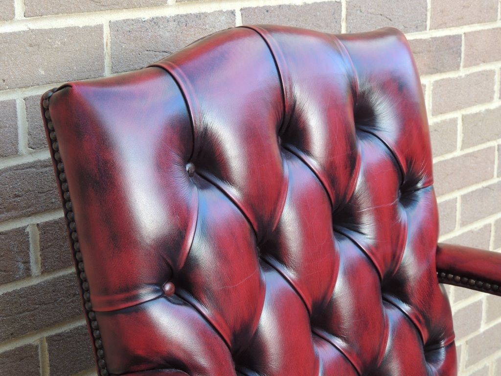 photo for sale Chesterfield Ox Blood Chair, 1980s