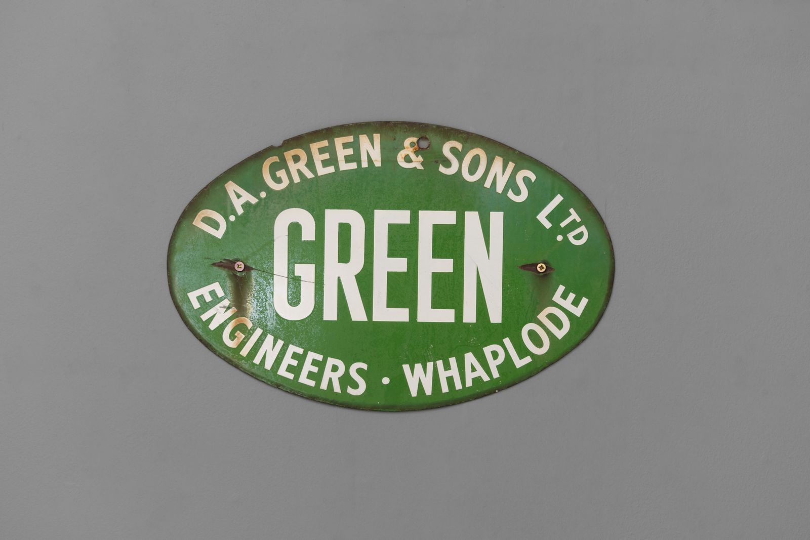 D.A Green Sign, 1900s, Enamel, Antique
