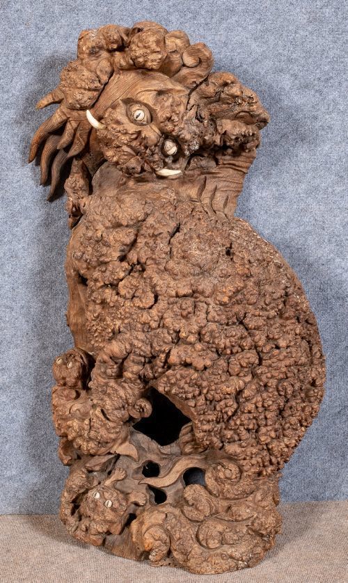 Large Chinese Carving Of Lion Dog Or Foo Dog