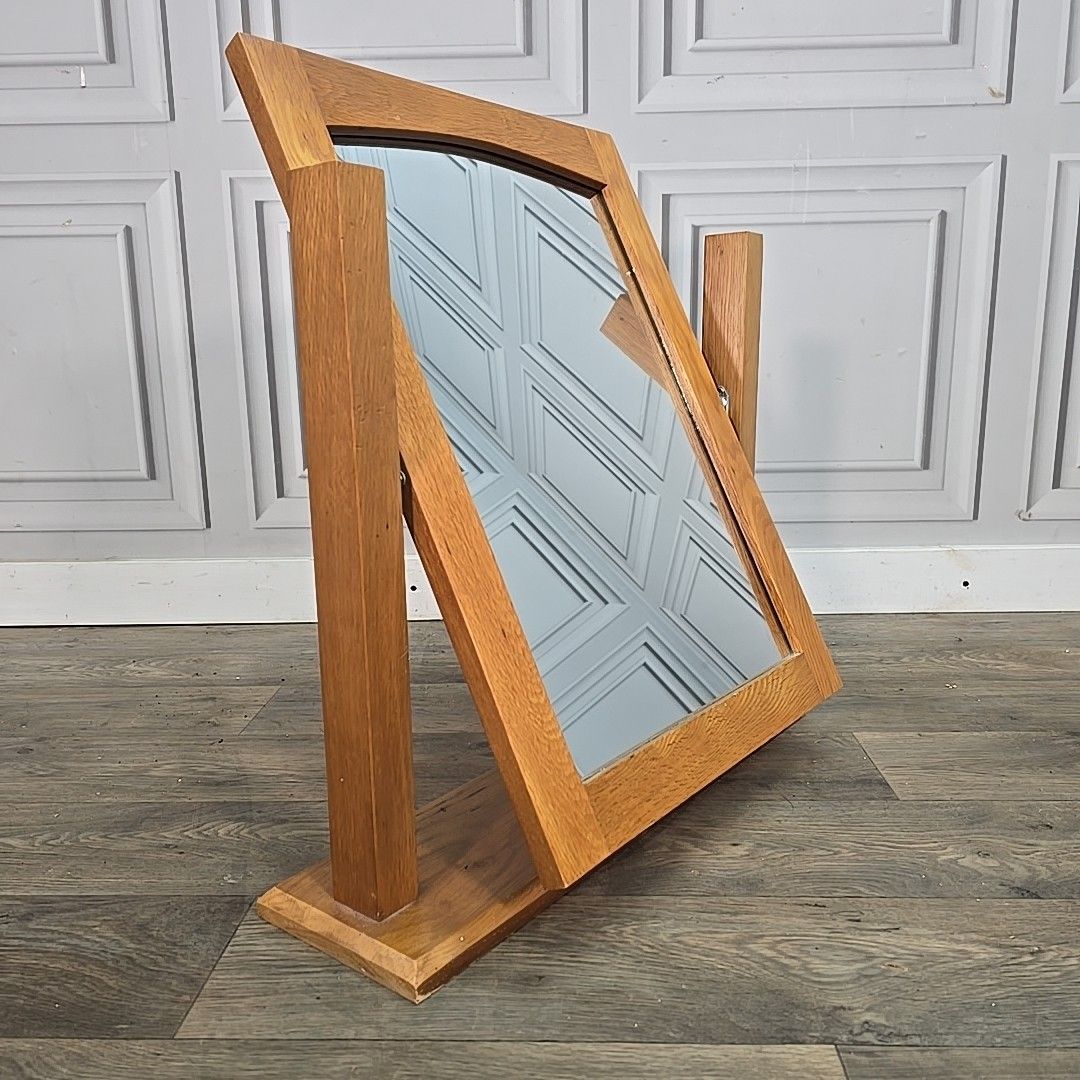 Table Top Solid Oak Wooden Dressing Swing Mirror Contemporary Toilet Bedroom photo Home Decor