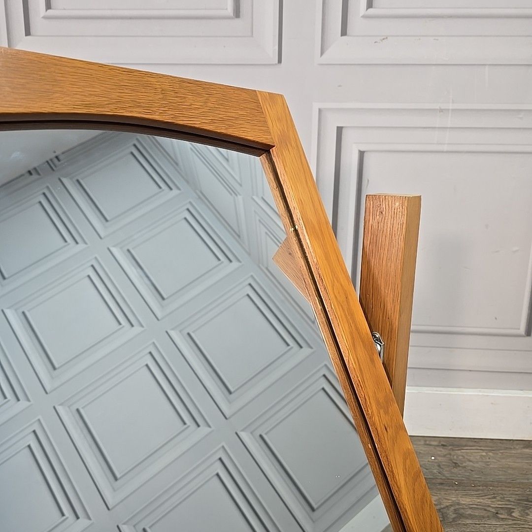 Table Top Solid Oak Wooden Dressing Swing Mirror Contemporary Toilet Bedroom photo vinterior