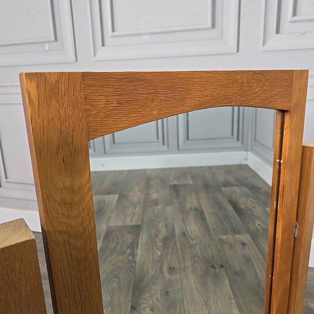 Table Top Solid Oak Wooden Dressing Swing Mirror Contemporary Toilet Bedroom photo buy