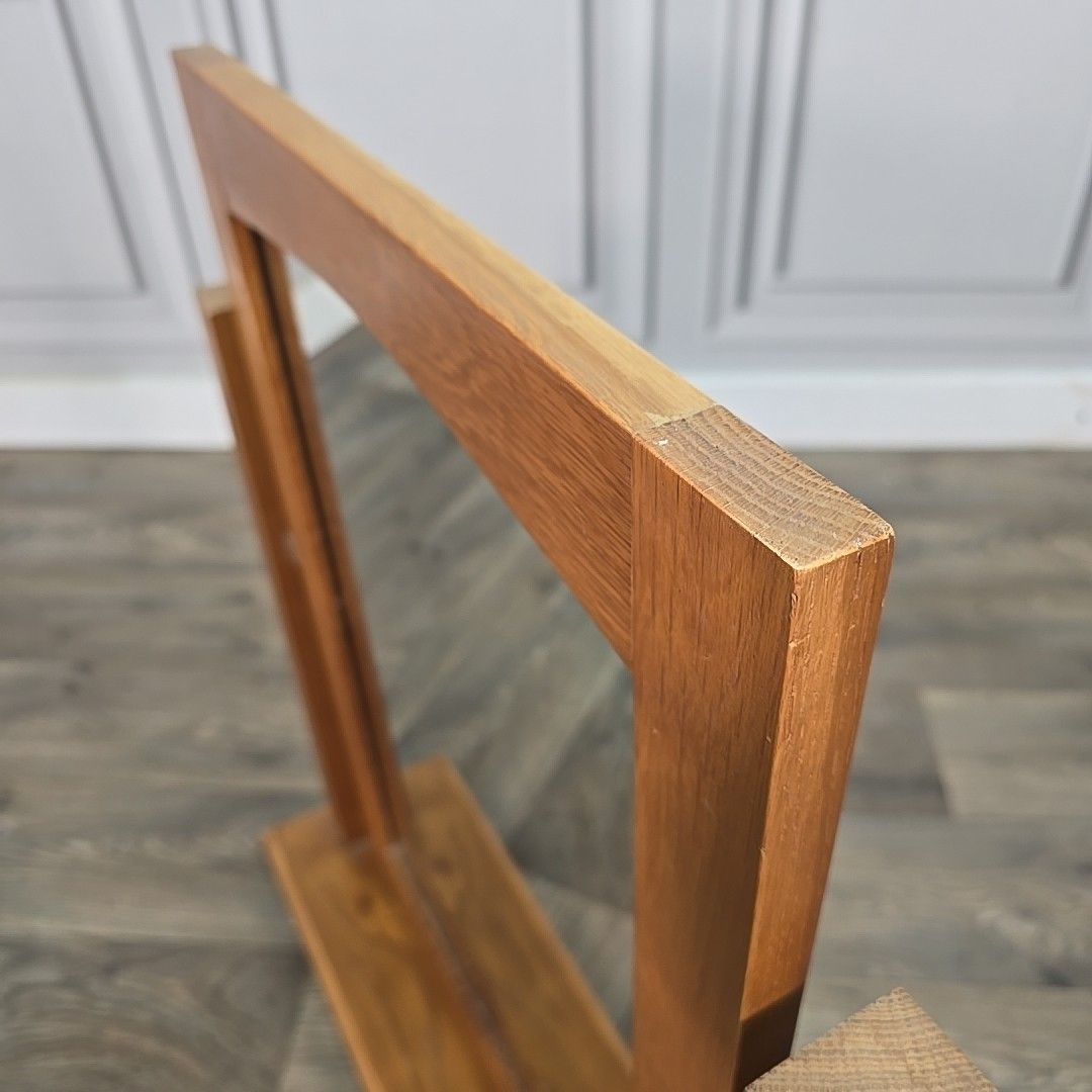 photo buy Table Top Solid Oak Wooden Dressing Swing Mirror Contemporary Toilet Bedroom