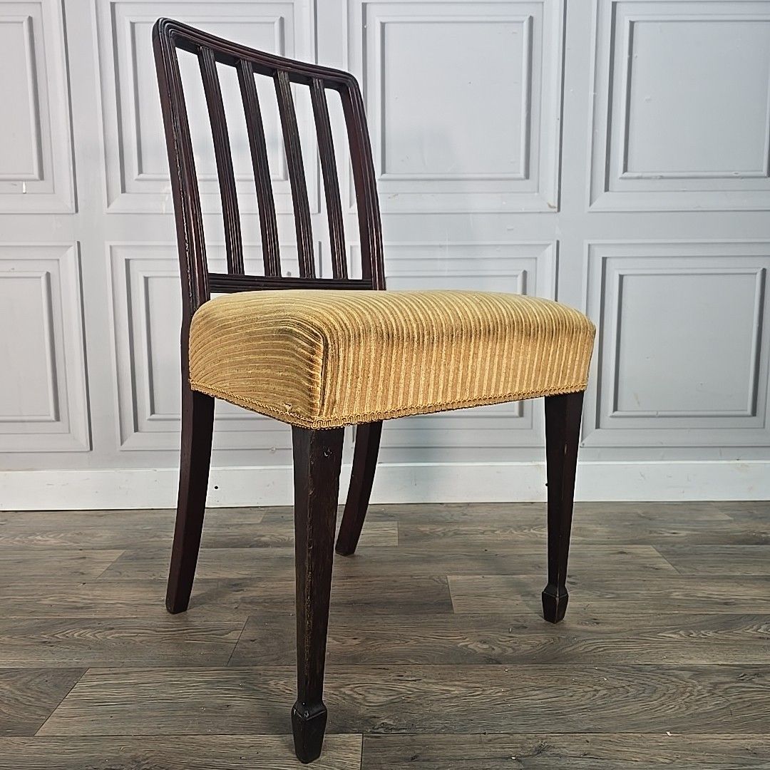 Antique Edwardian Mahogany Chair Reeded Slat Back Bedroom Desk Office Hall Wood photo furniture