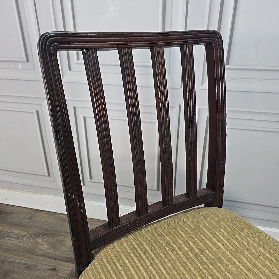 Antique Edwardian Mahogany Chair Reeded Slat Back Bedroom Desk Office Hall Wood photo for sale