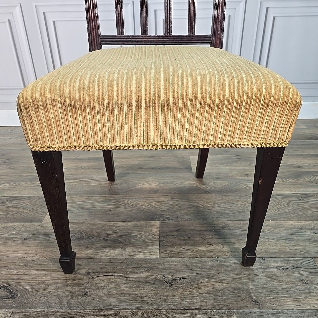 Antique Edwardian Mahogany Chair Reeded Slat Back Bedroom Desk Office Hall Wood photo buy