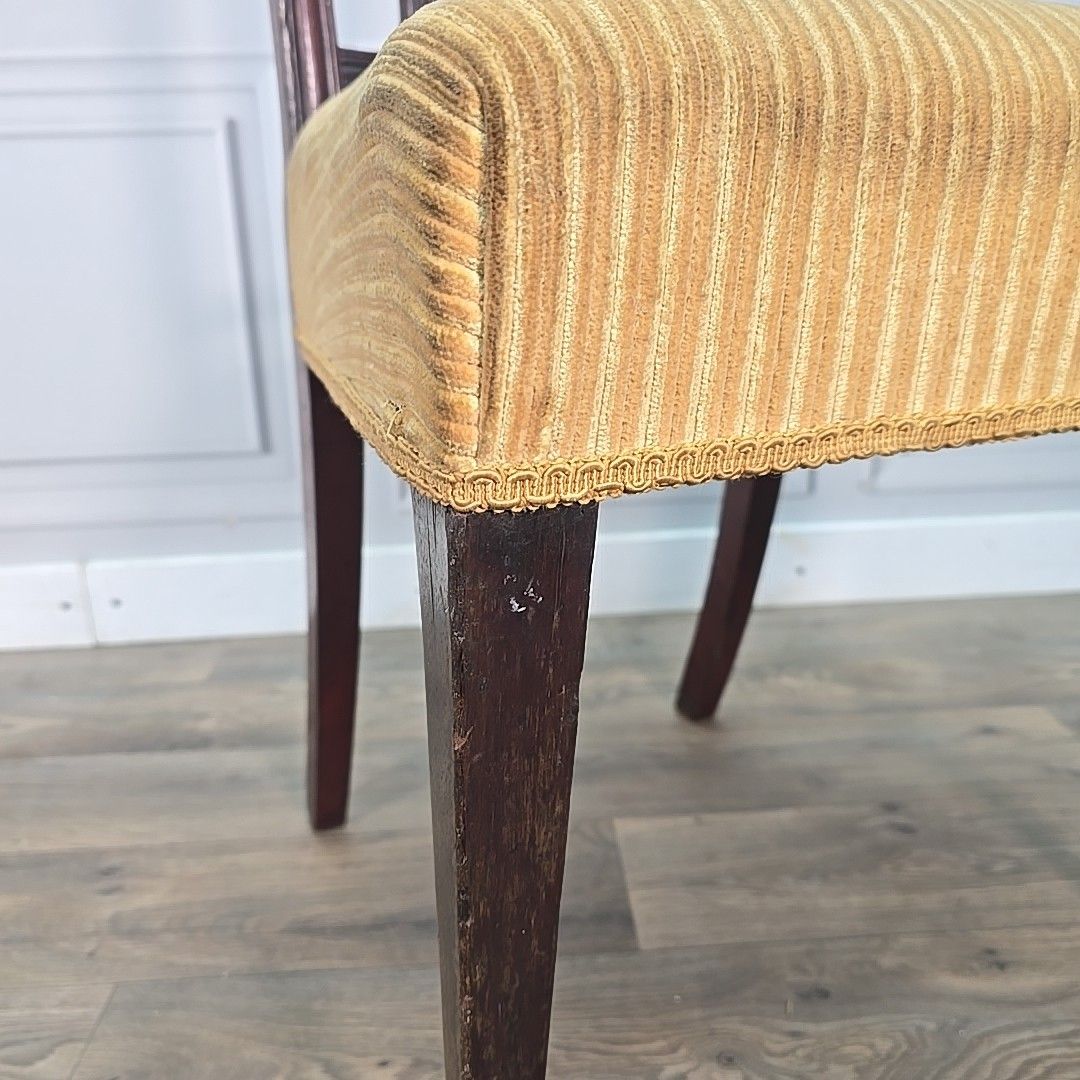 photo furniture Antique Edwardian Mahogany Chair Reeded Slat Back Bedroom Desk Office Hall Wood