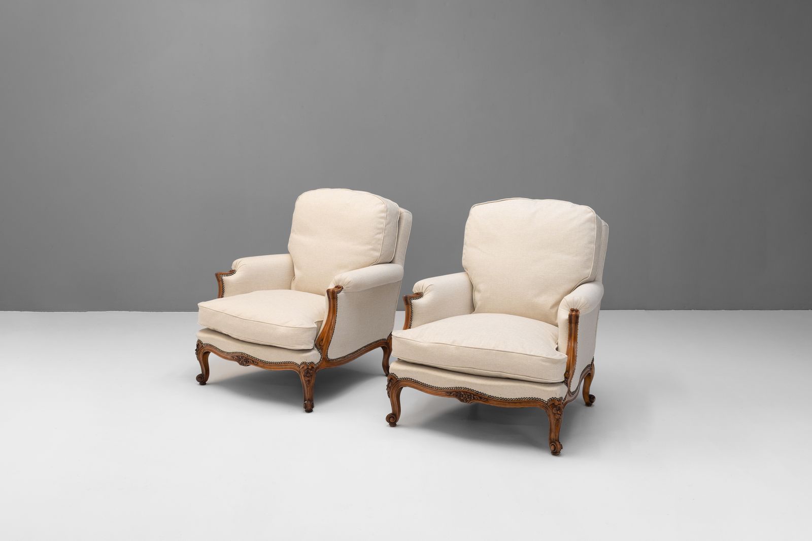 Pair Of French Upholstered Armchairs