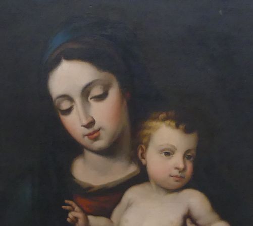photo for sale 17th/18th Century Large Oil Painting On Canvas Madonna With Child Old Master