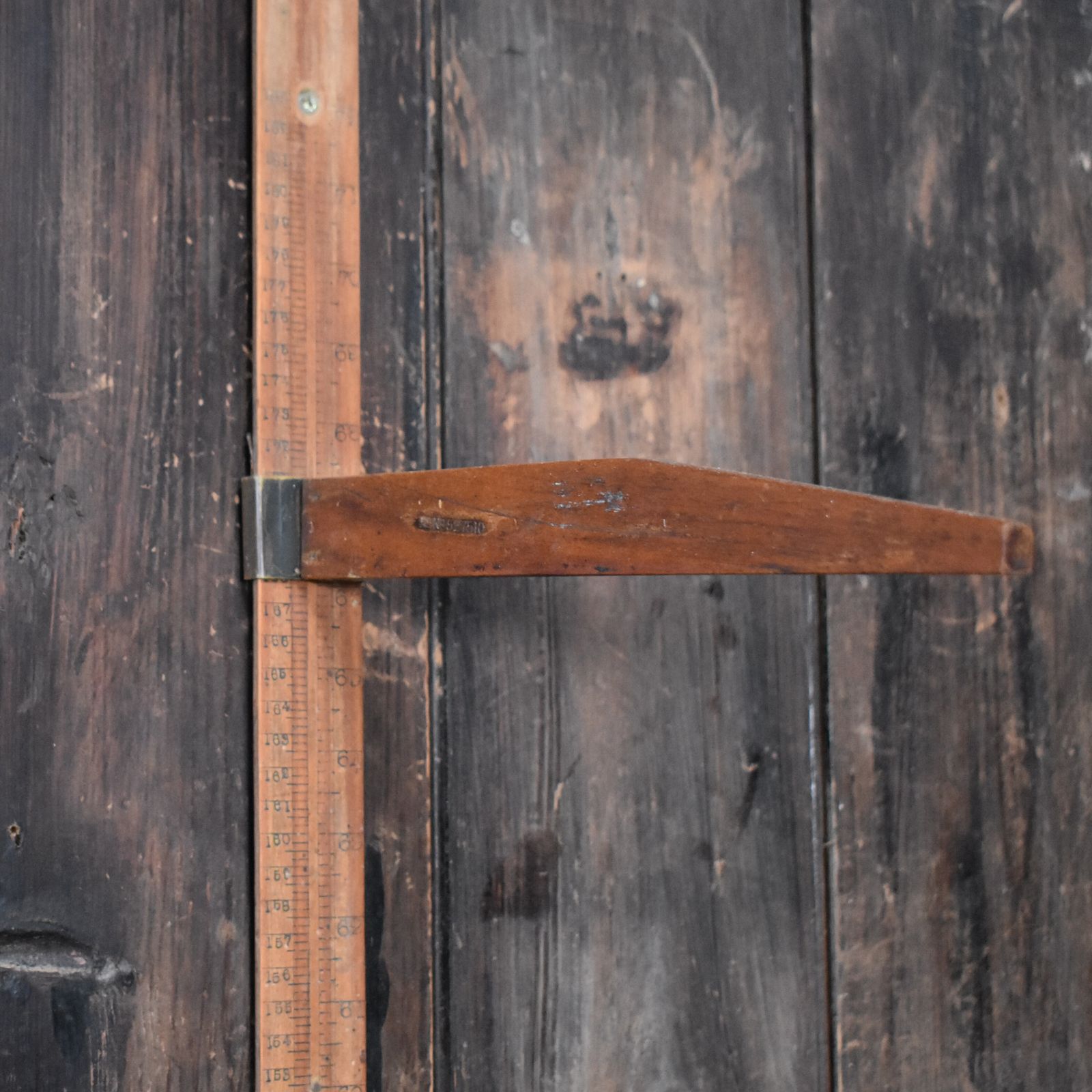 Antique 1900s Boxwood And Brass 6 Foot Doctors Nurse Measuring Height Stick photo Home Decor