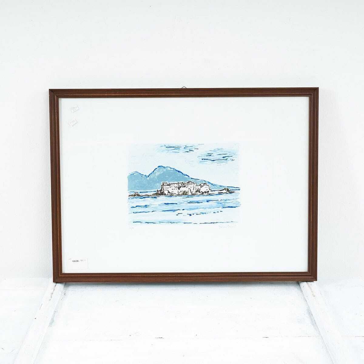 Lithograph The Essence Of Coastal Beauty By Orfeo Tamburi, 1970s