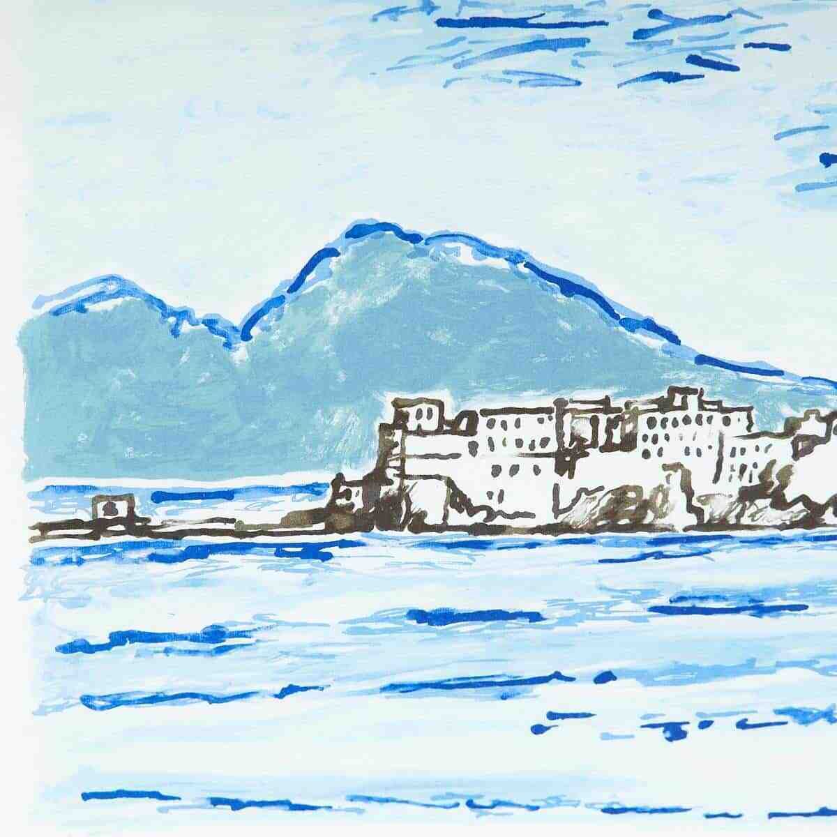 Lithograph The Essence Of Coastal Beauty By Orfeo Tamburi, 1970s photo for sale
