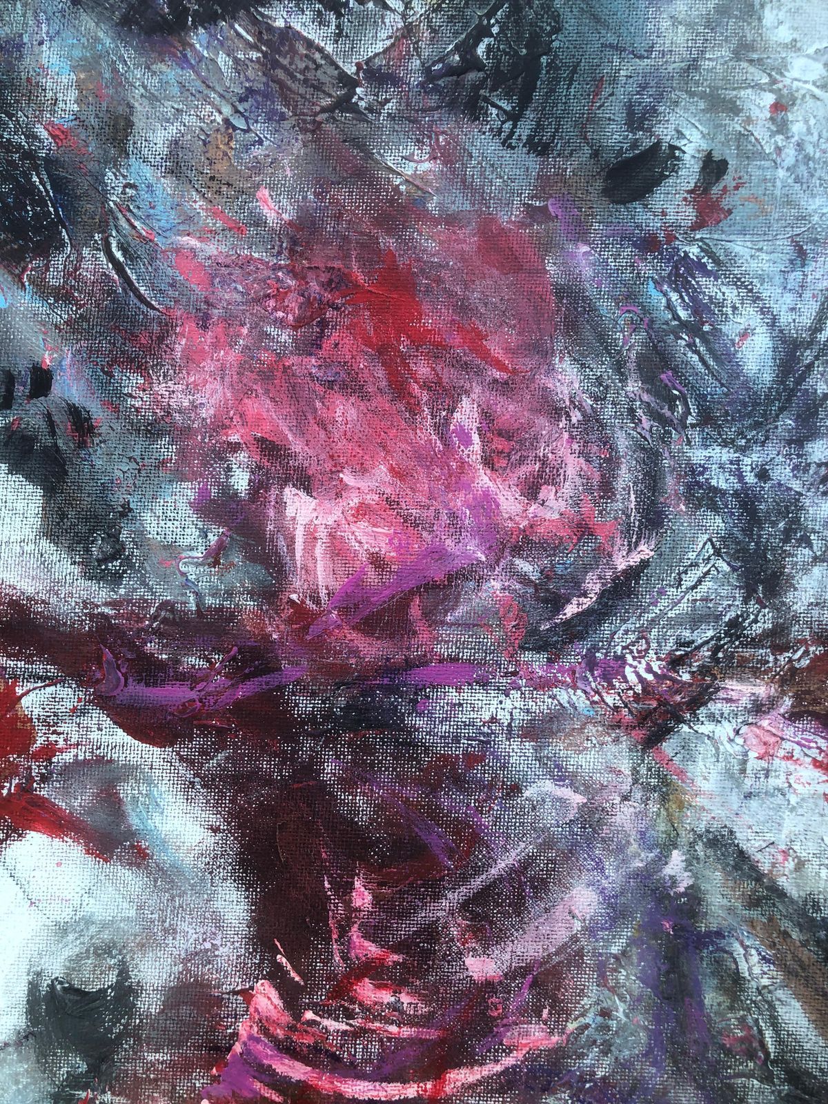 Nerea Chaos Black Angel Abstract Expressionist Oil Painting Figurative Gestural Contemporary 2023 photo furniture