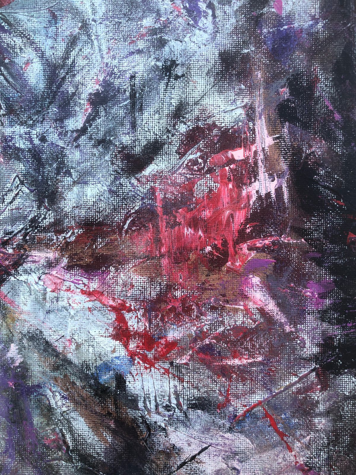 Nerea Chaos Black Angel Abstract Expressionist Oil Painting Figurative Gestural Contemporary 2023 photo for sale
