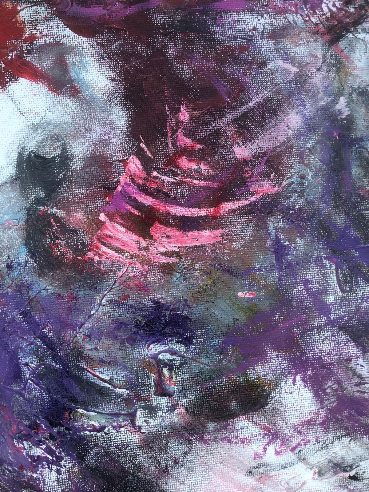 Nerea Caos, Black Angel, peinture à l'huile expressionniste abstraite, gestuelle et figurative, contemporaine, 2023 photo 600.0