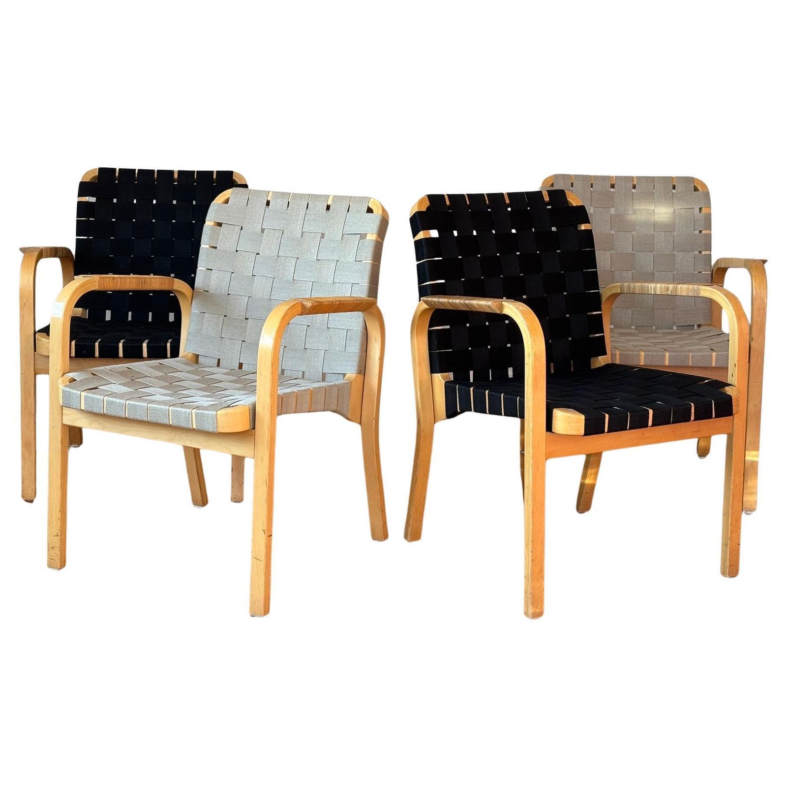Model 45 Lounge Chairs By Alvar Aalto For Artek, 1970s Set Of 4