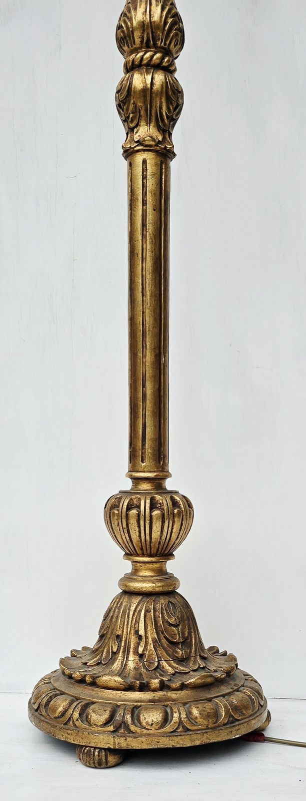 A 1920s Art Nouveau Carved Giltwood Standard Lamp. photo for sale