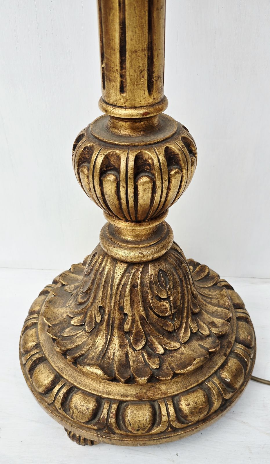 A 1920s Art Nouveau Carved Giltwood Standard Lamp. photo Lighting