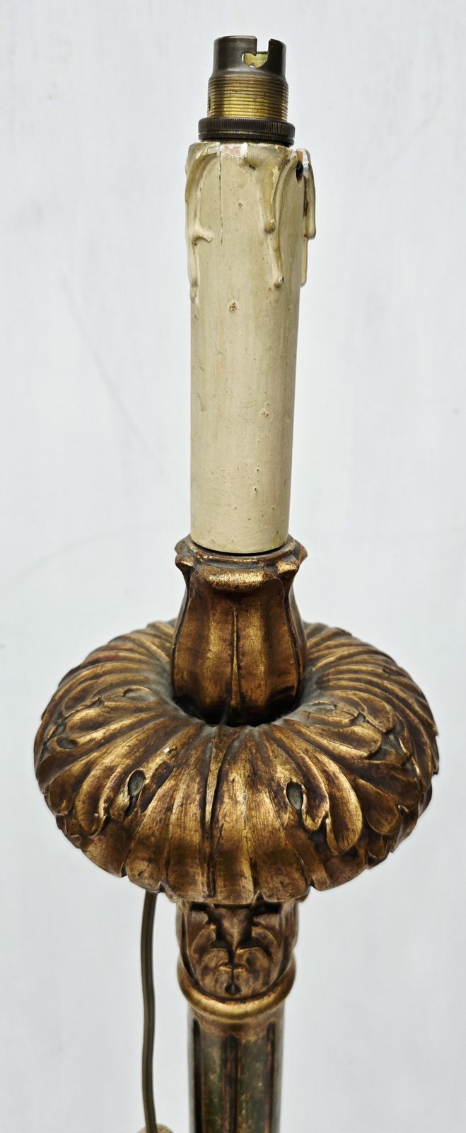 photo furniture A 1920s Art Nouveau Carved Giltwood Standard Lamp.