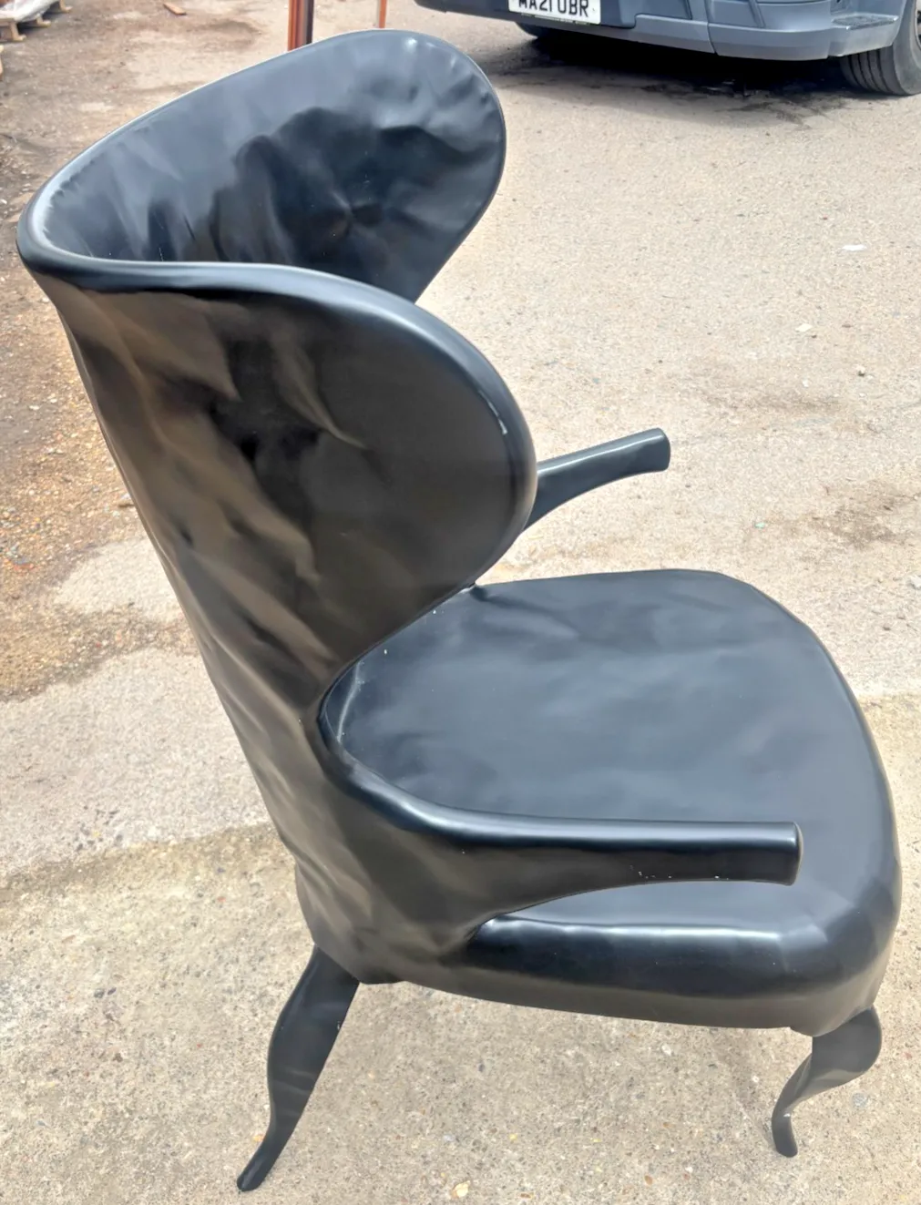 Made Goods Alfred Hammered Black Iron Lounge Chair Ex Display photo vintage