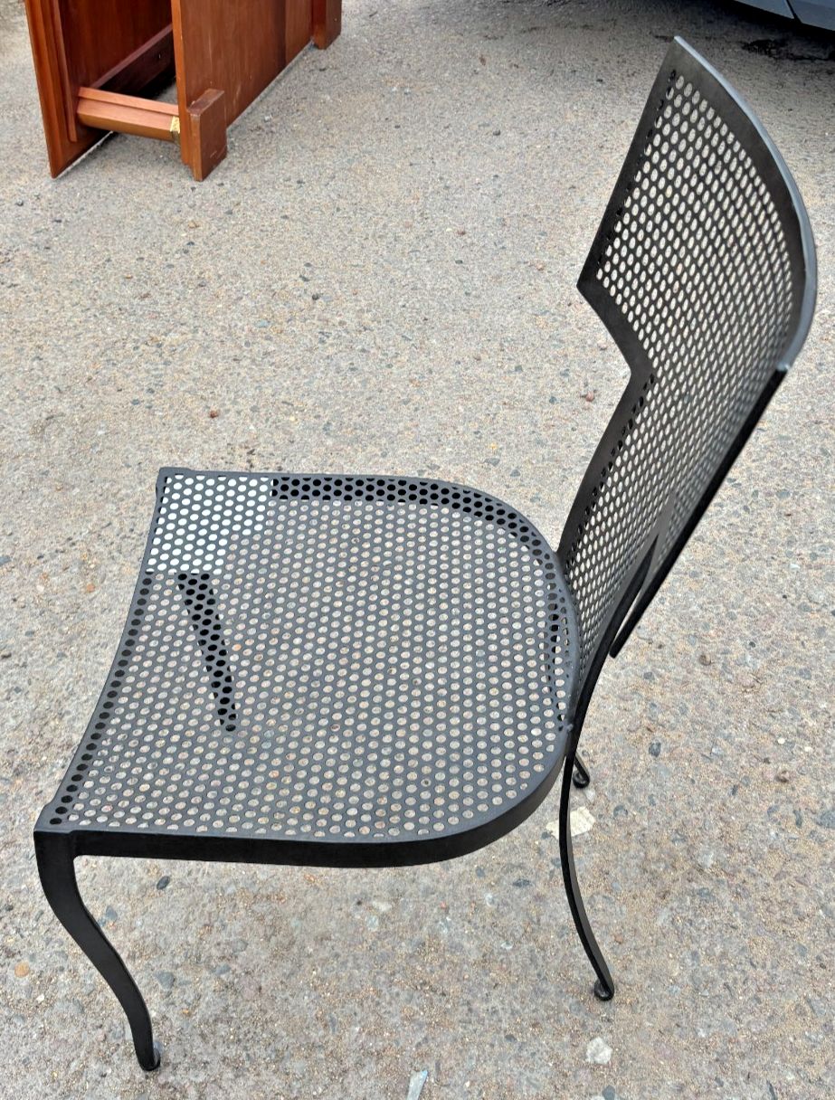 Made Goods Hadley Black Mesh Metal & Alsek White Cushion Dining Chair Ex Display photo vinterior