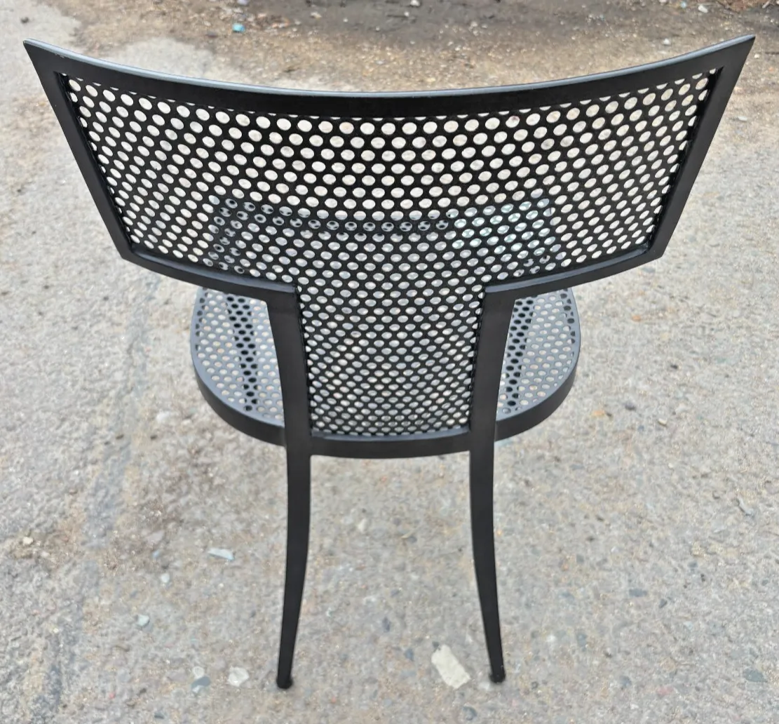 photo furniture Made Goods Hadley Black Mesh Metal & Alsek White Cushion Dining Chair Ex Display