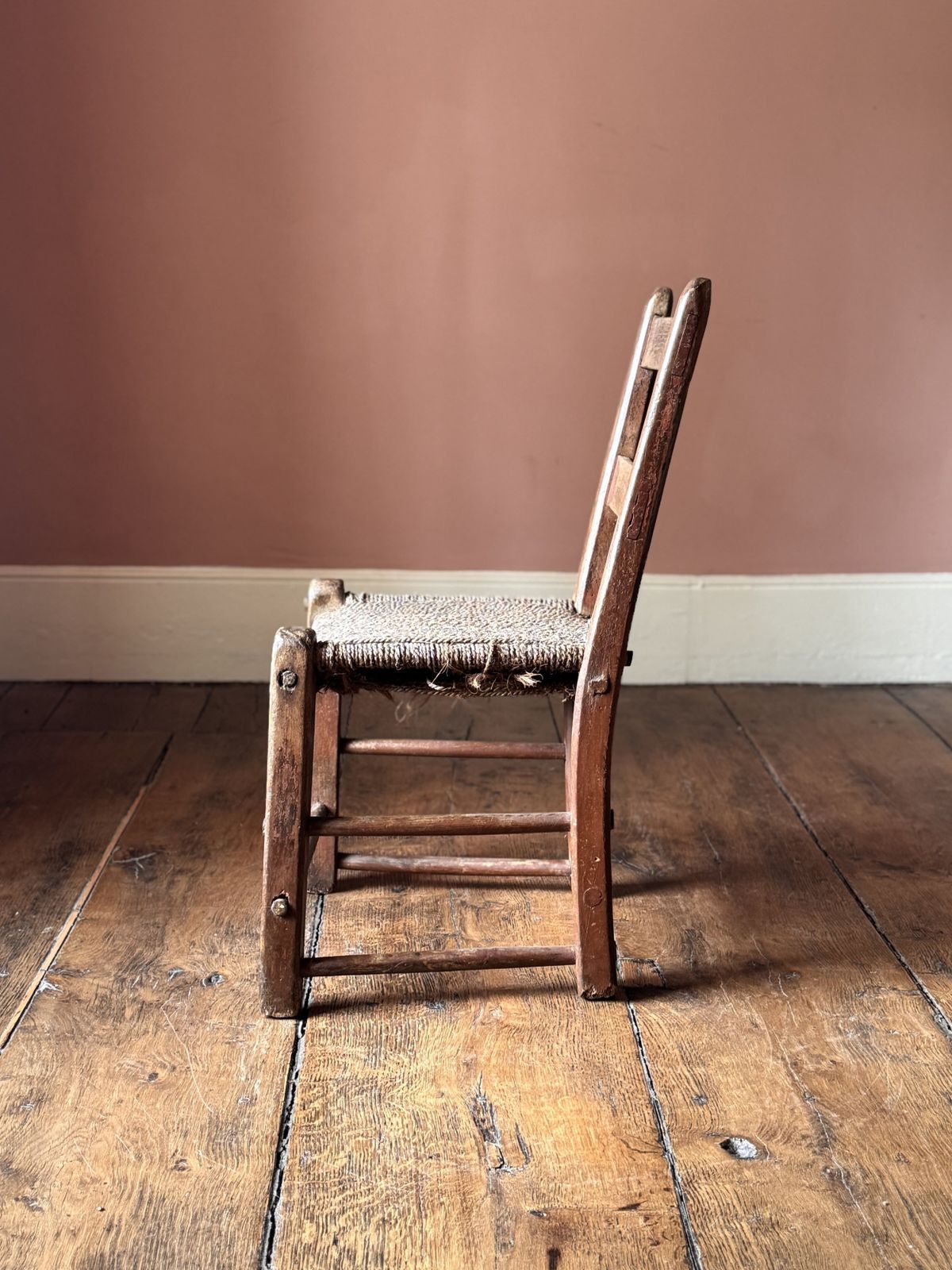 19th Century Irish Sugan Chair With Historic Paint photo for sale