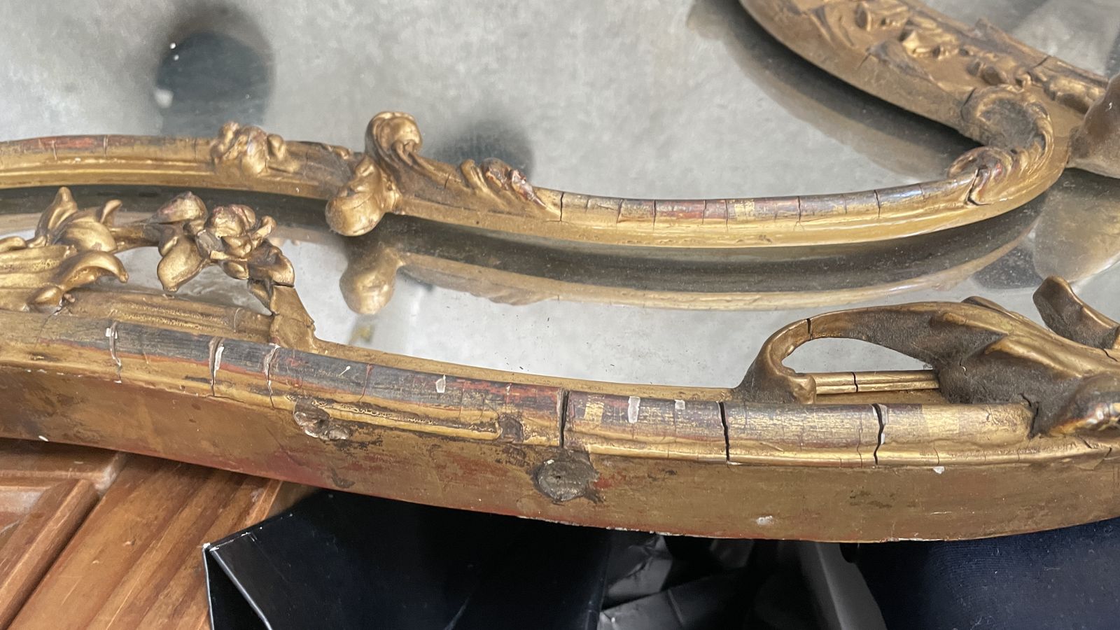 Large Antique Gilt Rococo Overmantel Mirror C.1870 photo Home Decor