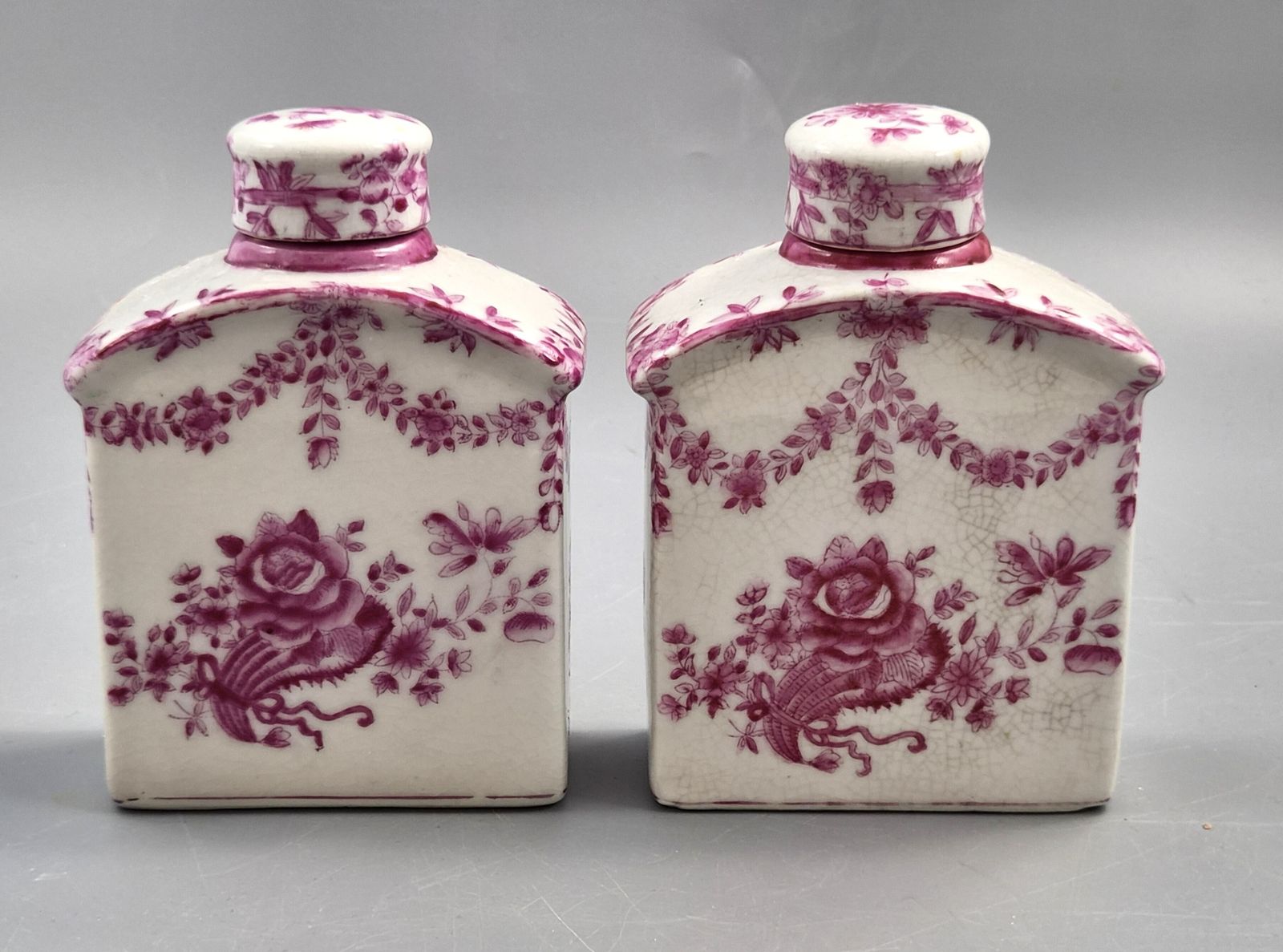 Pair Of Juwc 1897 Chinese Porcelain Tea Caddies In The Meissen Taste