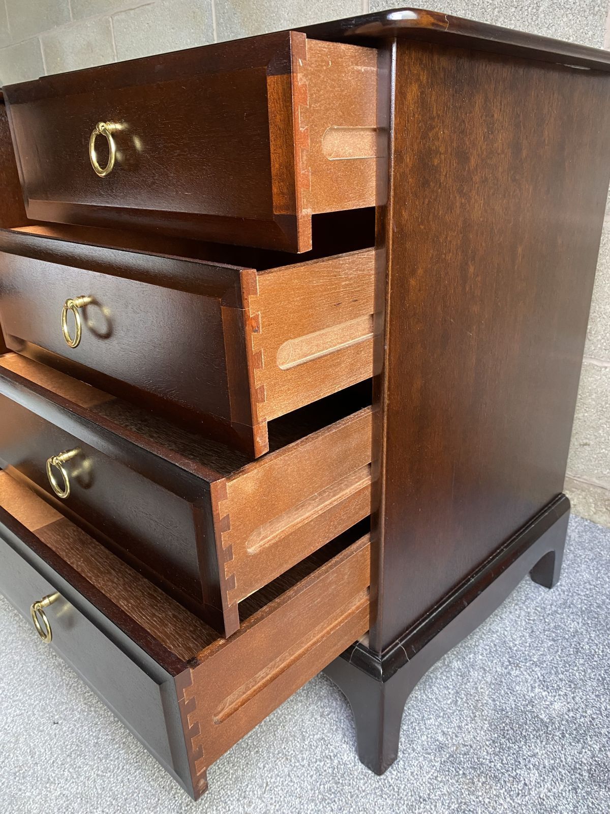 photo for sale Pair Of Stag Minstrel 4 Drawer Bedside Tables