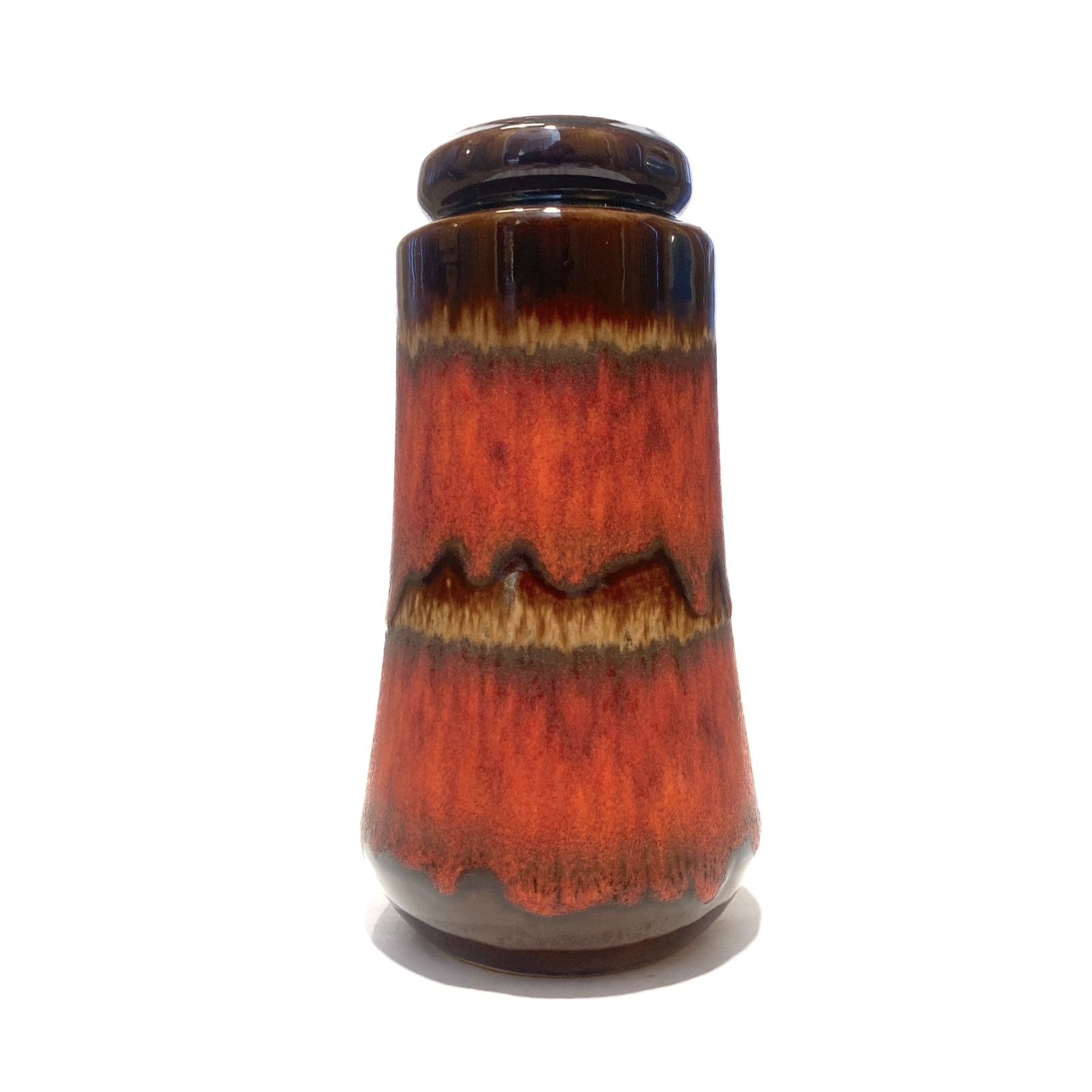 Scheurich Keramik 209 18 Vase In Red Fat Lava Drip Glaze, 1970s West German Pottery photo Home Decor