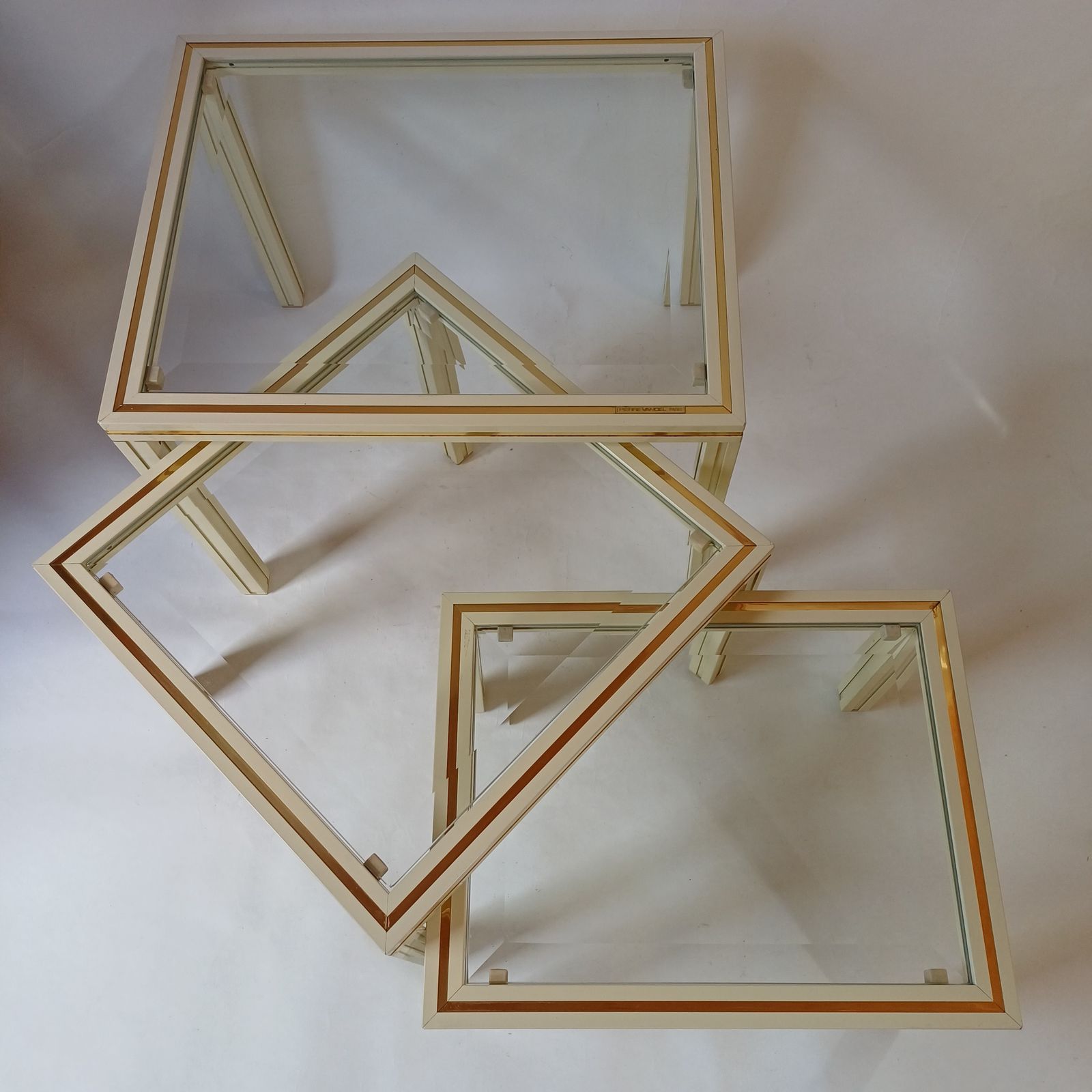 Pierre Vandel, Paris, Nest Of Tables, Hollywood Regency Style, 1970s/80s photo vinterior