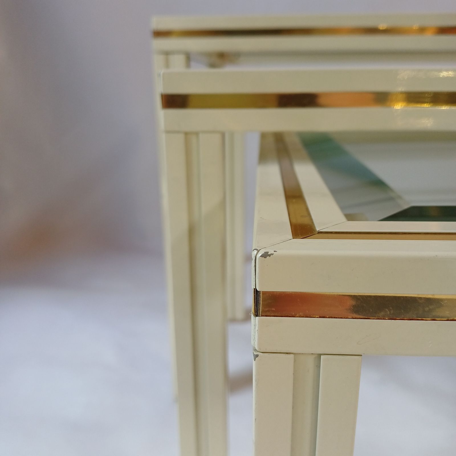 Furniture Pierre Vandel, Paris, Nest Of Tables, Hollywood Regency Style, 1970s/80s photo