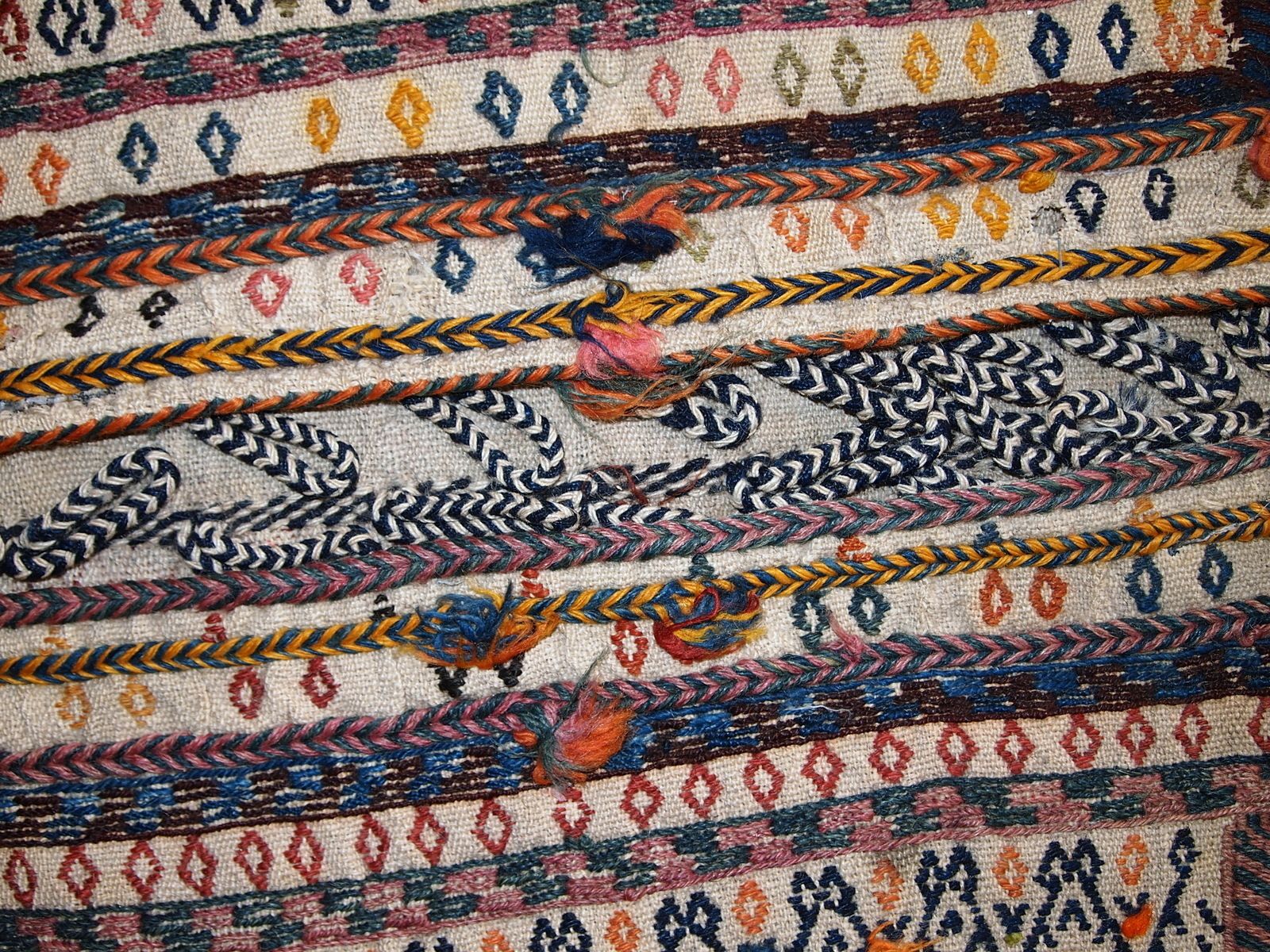 Handmade Antique Flatweave Saddle Double Bag — 55 × 100 Cm — 1940s photo Textiles