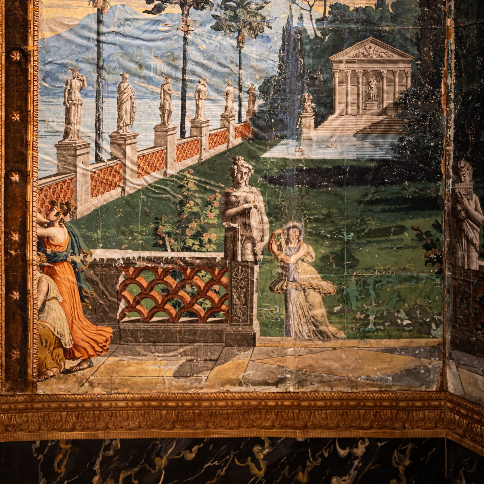 photo furniture Twee Panelen Van Een Panoramisch Behang Door Joseph Dufour (1757–1824), Telemachus Op Het Eiland Van Calypso, Frankrijk, 1818