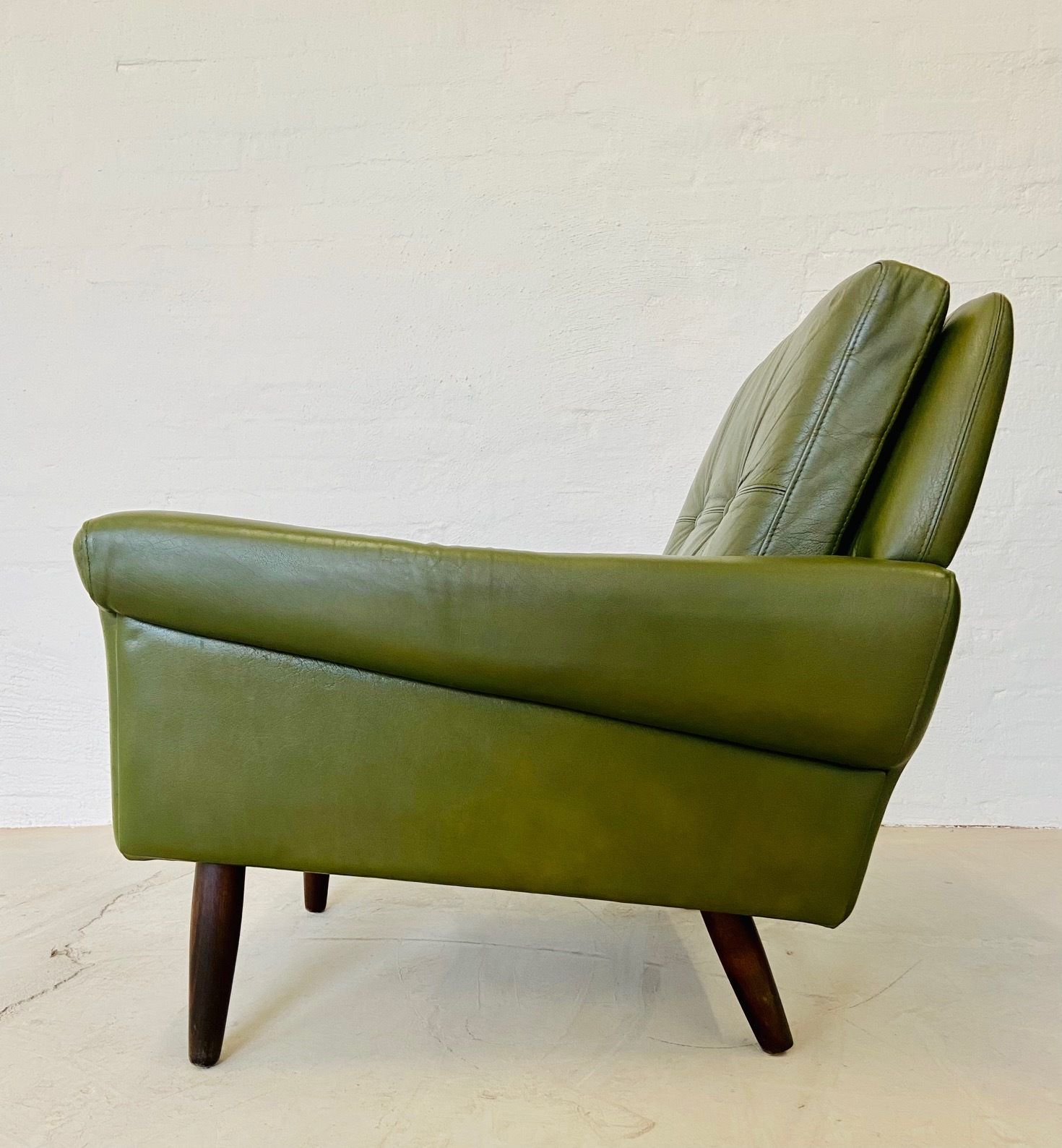 Vintage Danish Mid Century Svend Skipper Olive Green Lounge Chair 1965 photo 895.0