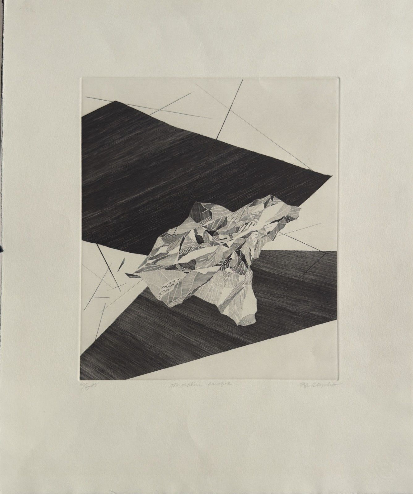 Otsuka Kiyoko Original Signed Numbered Engraving Baroque Atmosphere 1989
