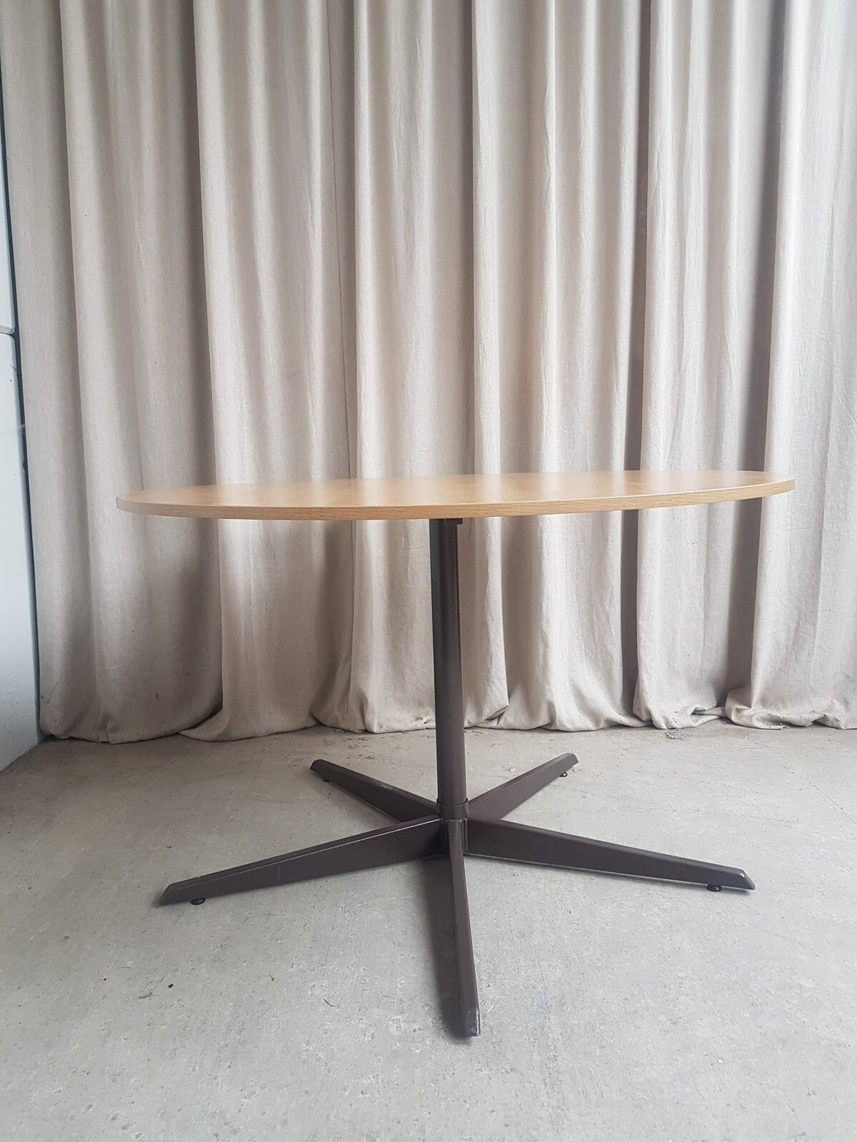 Vtg Mid Century Circular Melamine Modernist Dining Table Danish Retro R500 photo vinterior