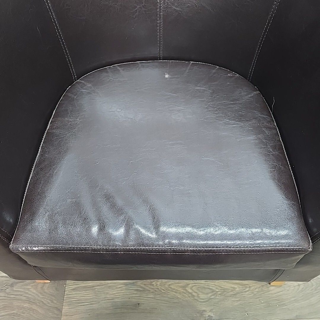 photo vinterior Vintage Retro Vinyl Tub Chair Art Deco Single Armchair Club Seat Faux Leather