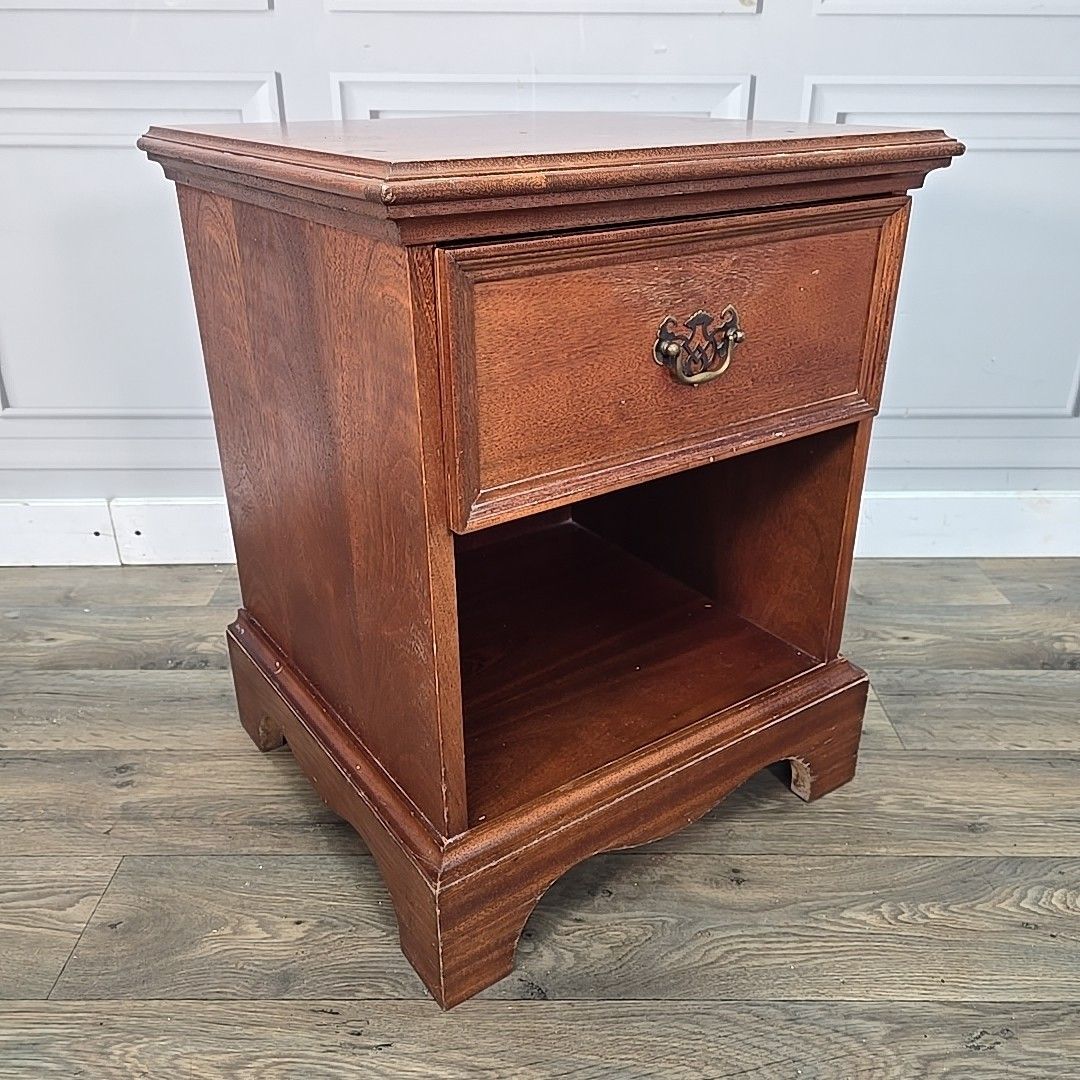 Single Antique Georgian Style Bedside Cabinet Cupboard Table Night Stand Drawer photo furniture