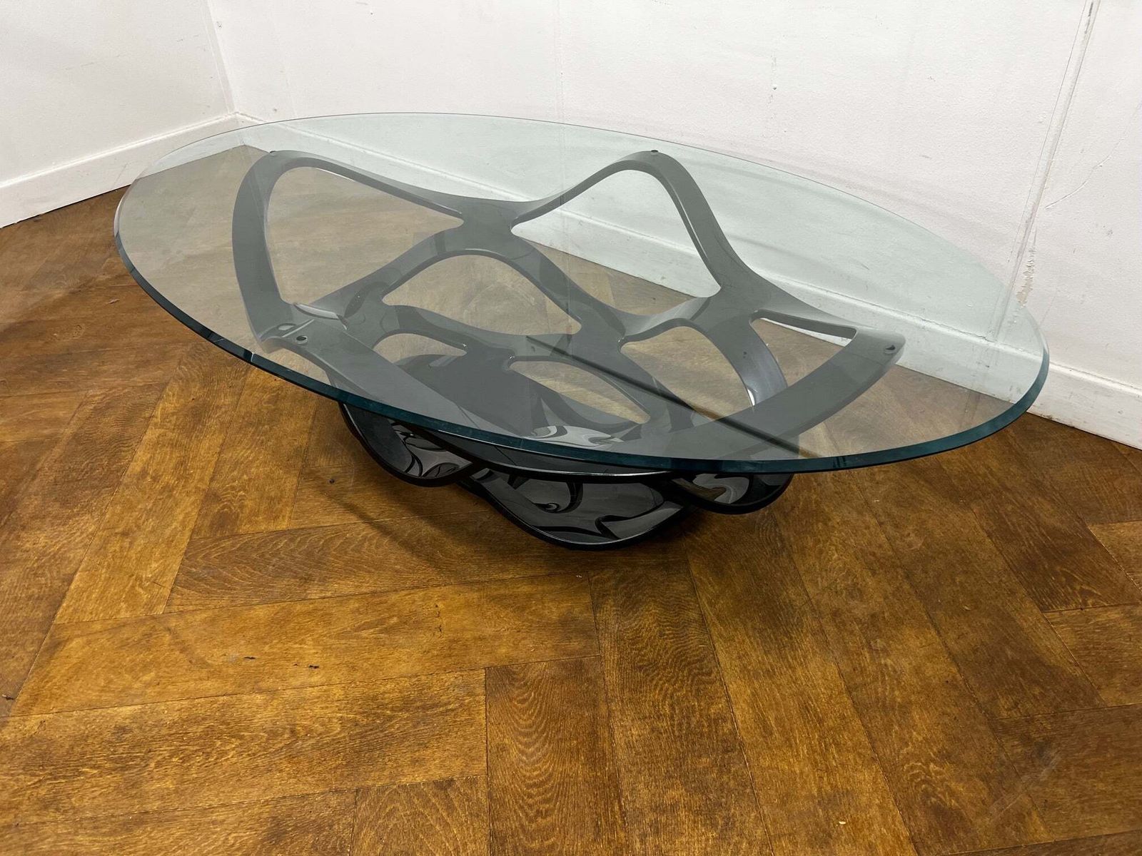 photo furniture Reflex Angelo Neolitico 40 Vetro Murano Glass Elliptical Coffee Table