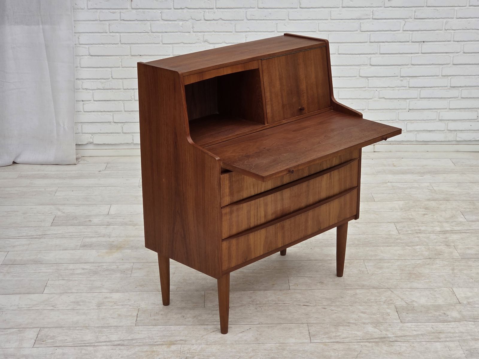 1970s, Danish Chest Of Drawers With A Folding Mirror, Teak Wood. photo buy