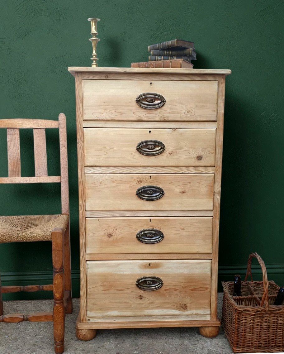 Tall Rustic Pine Chest Of Drawers photo furniture