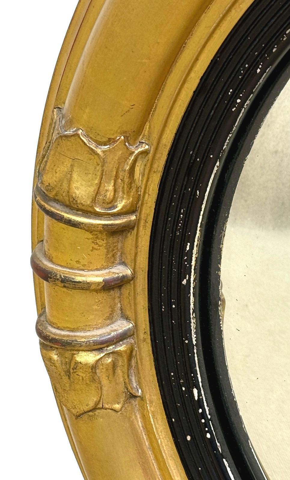 Small Mid 19th Century Giltwood Circular Convex Mirror (English, Circa 1840) photo for sale