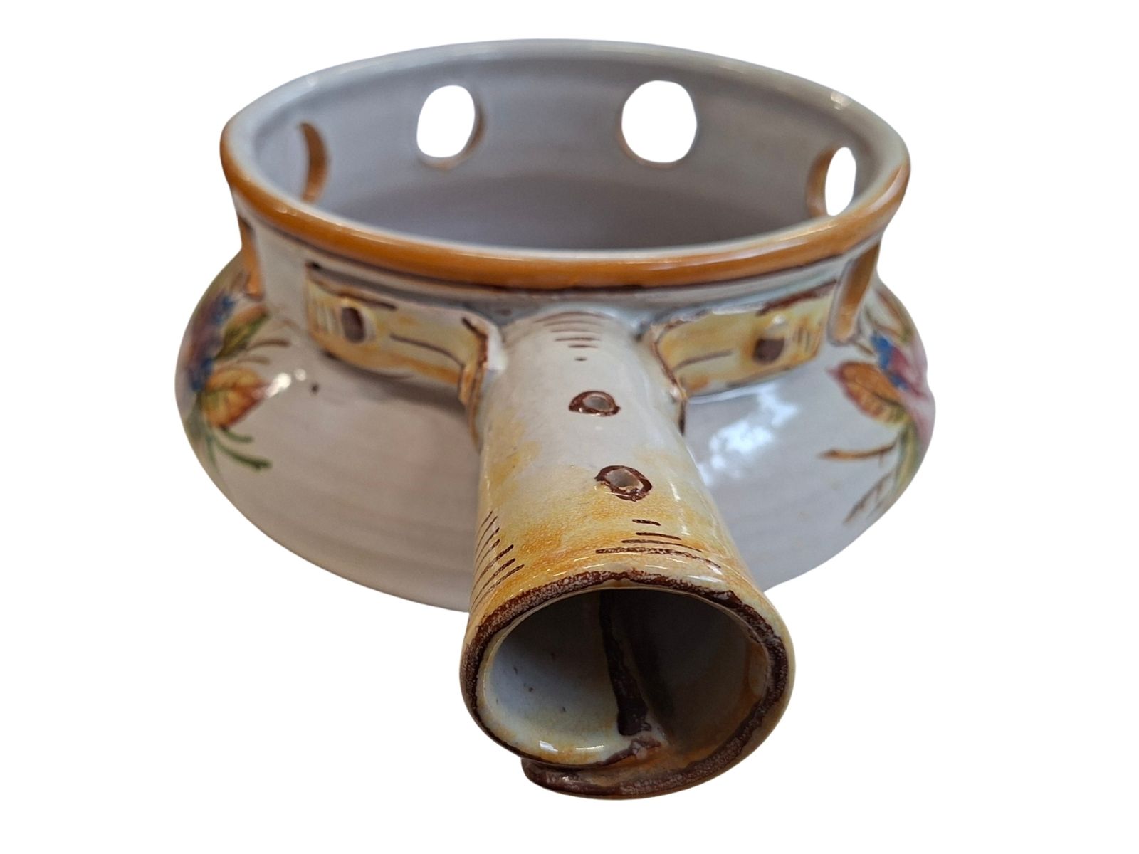 Scaldino In Ceramica Dipinto A Mano – Stile Deruta – Vintage Da Collezione photo buy