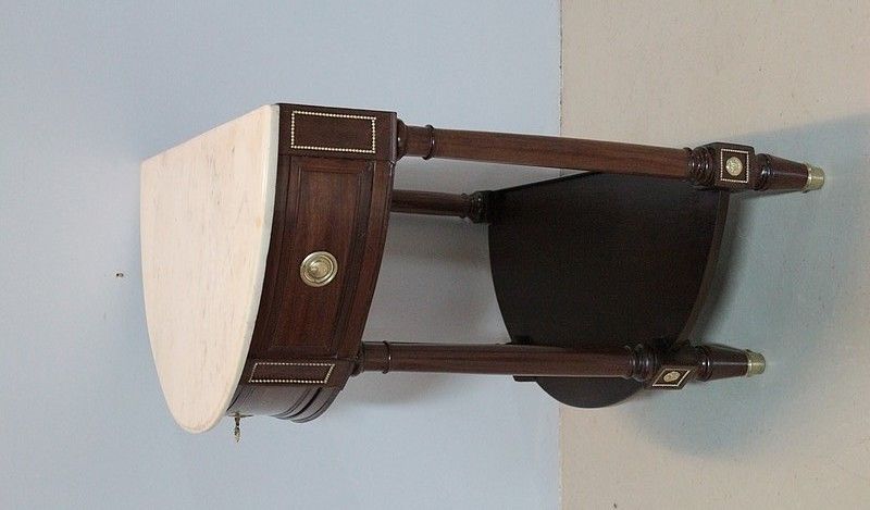 Louis XVI Half Moon Console In Mahogany 18th photo 5167.51