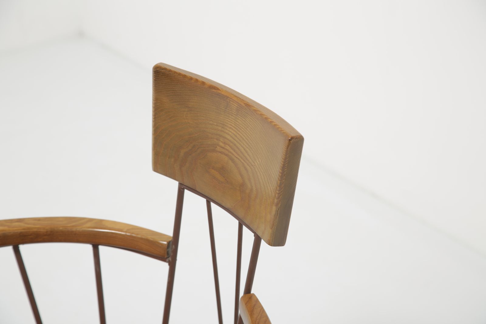Richard Mccarthy “Iron Age” Armchair: Ash & Wrought Iron In Orange Velvet For Selrite, 1950s. photo 725.0