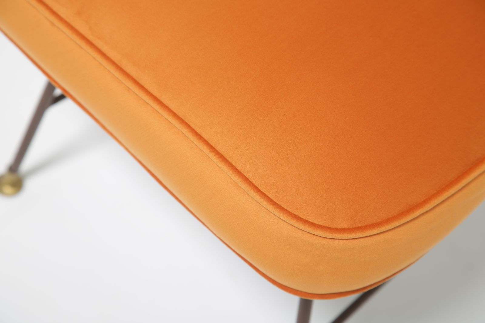 Richard Mccarthy “Iron Age” Armchair: Ash & Wrought Iron In Orange Velvet For Selrite, 1950s. photo Furniture