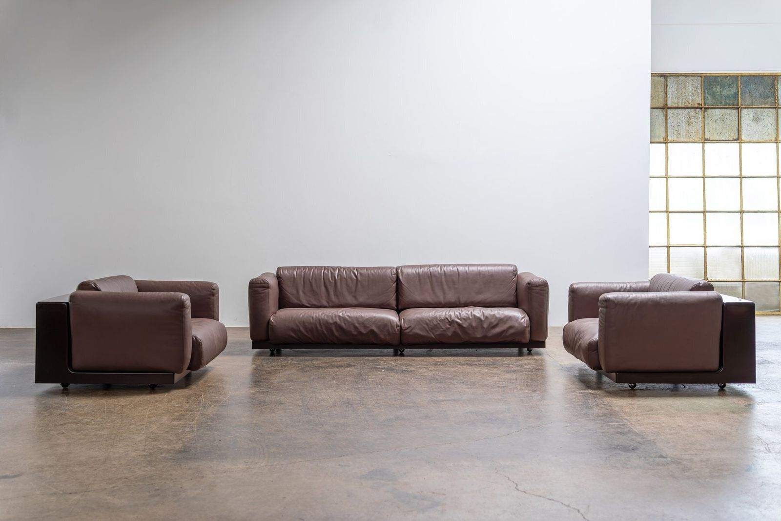 photo for sale Vintage Leather Sofa By Cini Boeri For Knoll International, 1960s